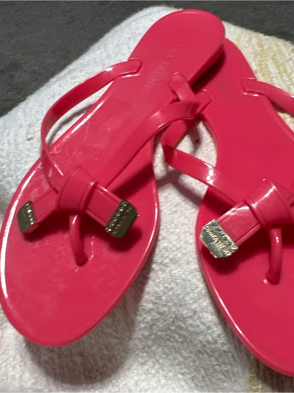 Ivanka Trump Bright Pink Jelly Thong Sandals